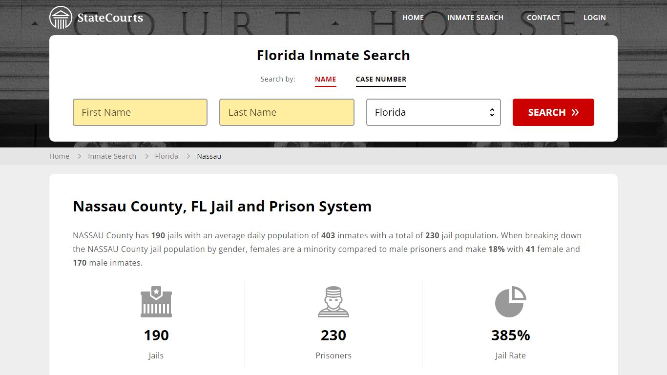 Nassau County, FL Inmate Search - StateCourts